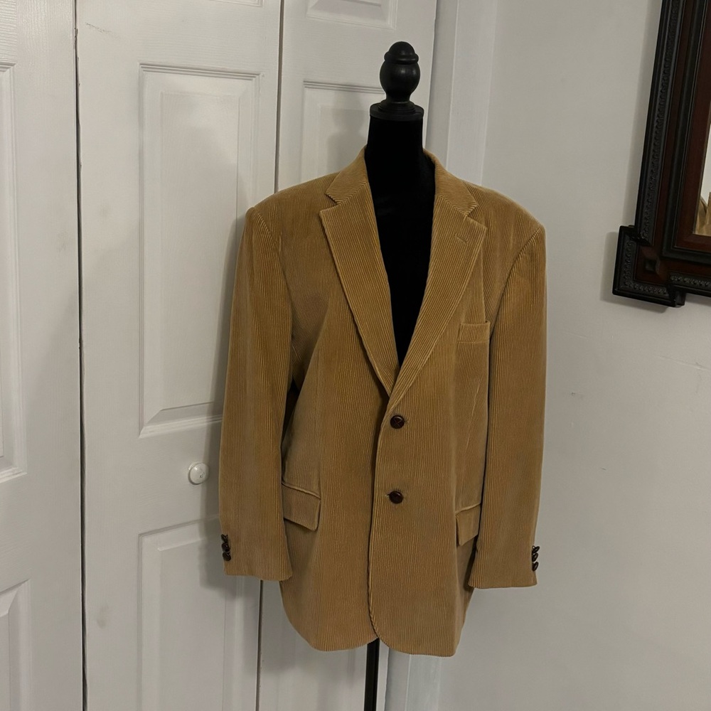 David Taylor Vintage Men’s CamelTan Corduroy Blazer Sport Coat Size 42S